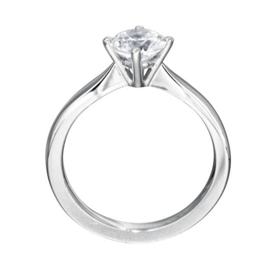 Compass Set Four Claw Solitaire With Plain Shoulders Engagement Ring