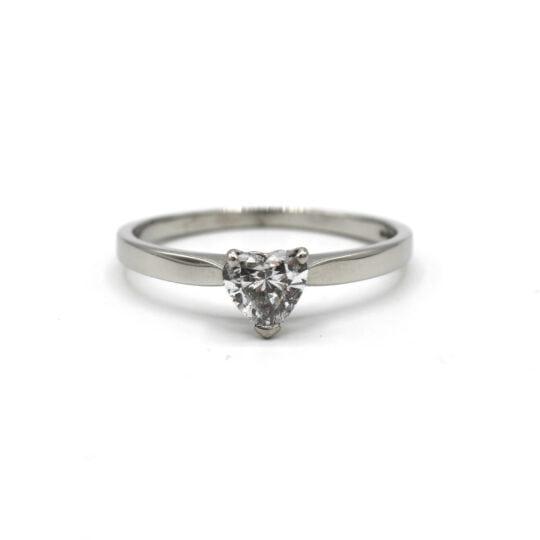Platinum Heart Shaped Solitaire Engagement Ring