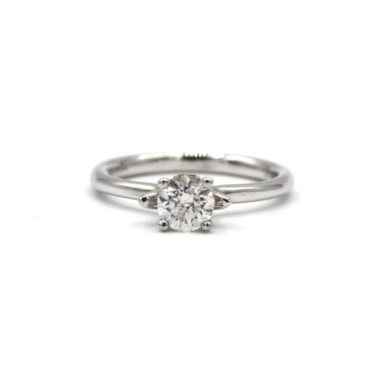18ct High Set Round Brilliant Cut Engagement Ring