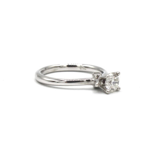 18ct High Set Round Brilliant Cut Engagement Ring