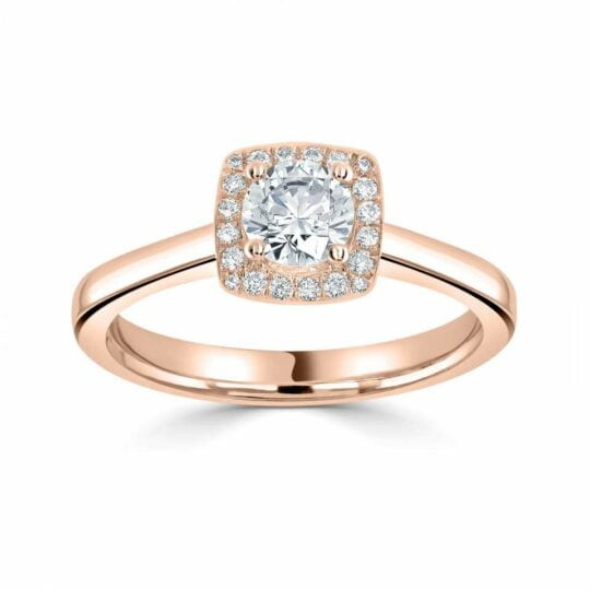 Cushion Shaped Halo Engagement Ring