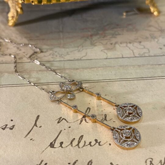 French Edwardian Diamond Negligee Necklace