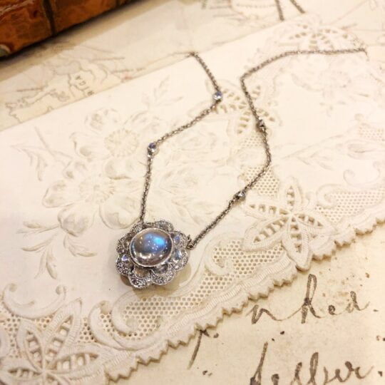 18ct Moonstone & Diamond Necklace