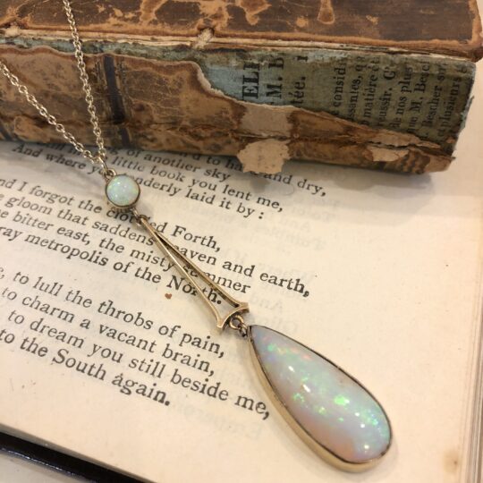 Pear Shaped Opal Negligee Necklace