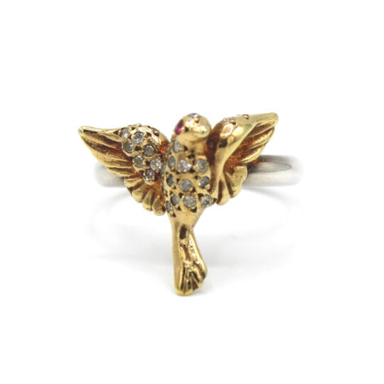 Gold Vermeil & Silver Bird Ring