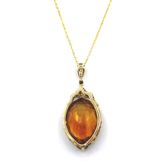 14ct Citrine & Diamond Pendant