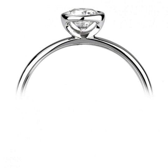 Round Rubover Solitaire With Plain Shoulders Engagement Ring