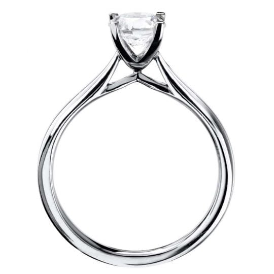 Round Solitaire With Plain Shoulders Engagement Ring