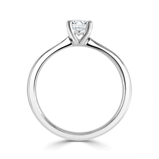 Solitaire With Plain Shoulders & Heart Detail Setting Engagement Ring