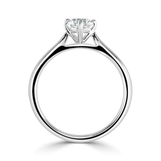 Round Solitaire With Plain Shoulders Engagement Ring