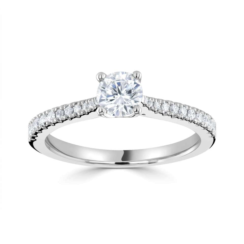 14K Gold Diamond Engagement Ring| 1.01 CT CENTER| 1.26 CT TDW| H/SI1|4.40  Grams| Size 5.5