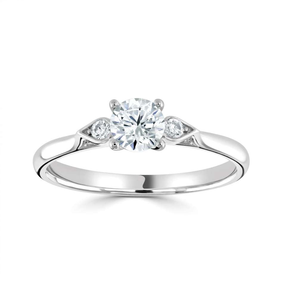 Delicate solitaire sales engagement ring