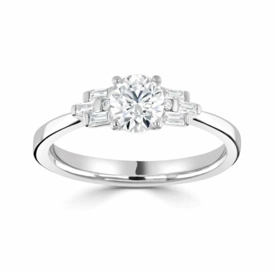 Art Deco Inspired Solitaire Engagement Ring