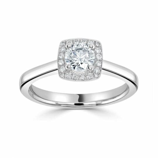 Cushion Shaped Halo Engagement Ring