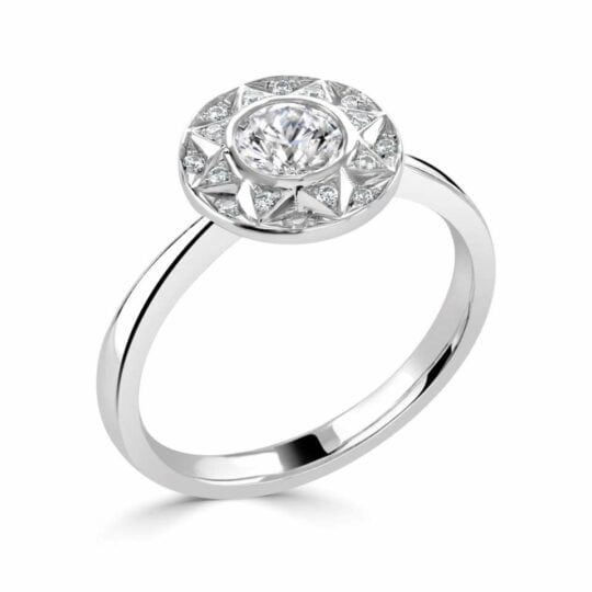 Edwardian Inspired Starburst Engagement Ring