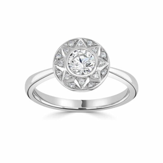 Edwardian Inspired Starburst Engagement Ring