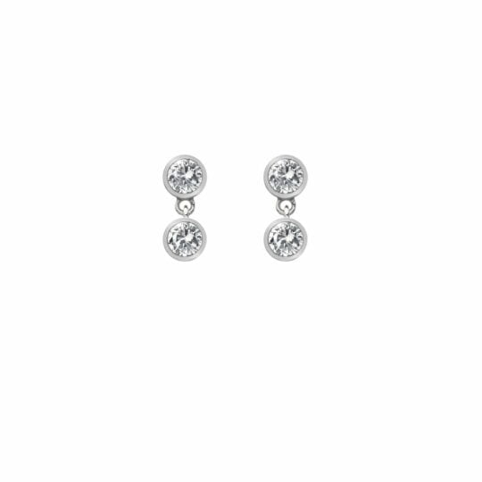 Hot Diamonds Double Drop Tender White Topaz Earrings