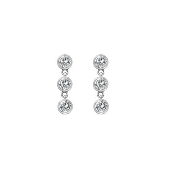 Hot Diamonds Triple Drop Tender White Topaz Earrings