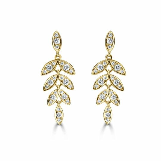 Barleycorn Diamond Drop Earrings