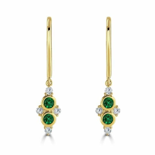 Diamond & Emerald Bouquet Earrings