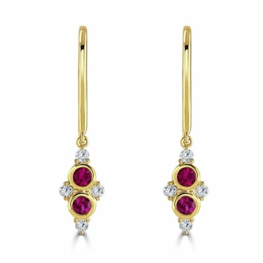 Diamond & Ruby Bouquet Earrings