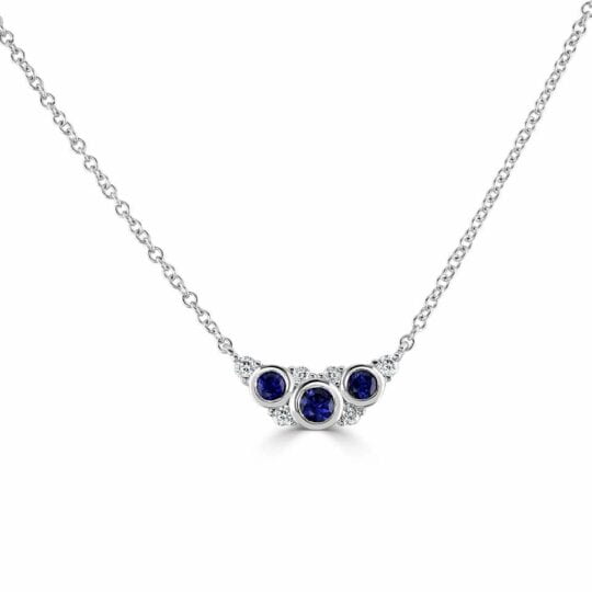 Sapphire & Diamond Bouquet Necklace