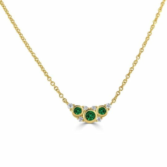 Diamond & Emerald Bouquet Necklace