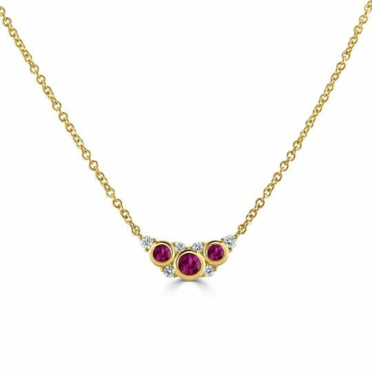 Diamond & Ruby Bouquet Necklace