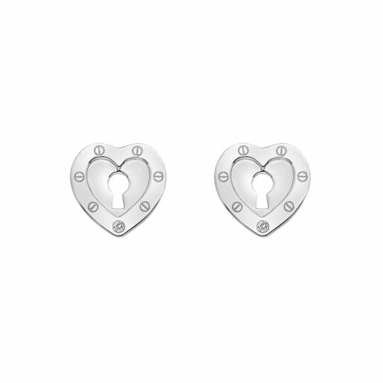 Hot Diamonds Lock in Love Open Silver Stud Earrings