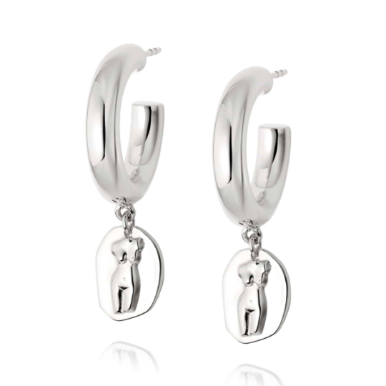 Daisy London Athena Silver Hoop Earrings