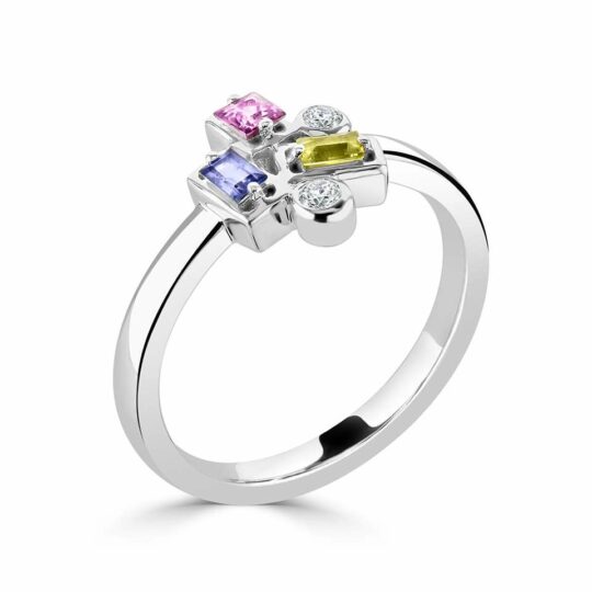 Diamond & Multi Sapphire Confetti Ring