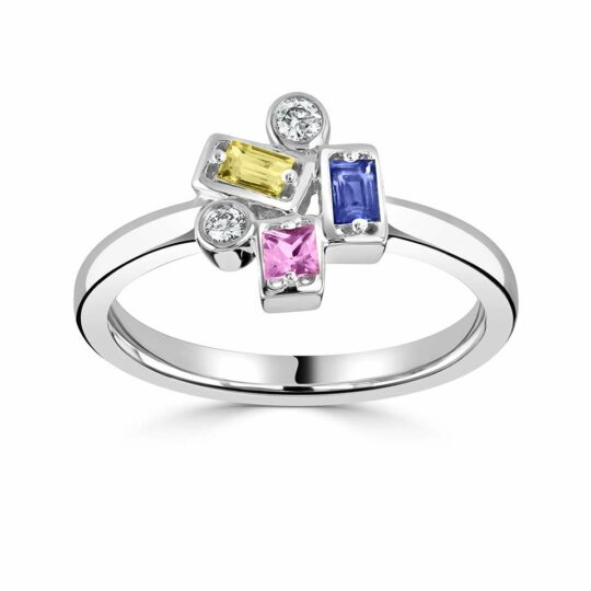 Diamond & Multi Sapphire Confetti Ring