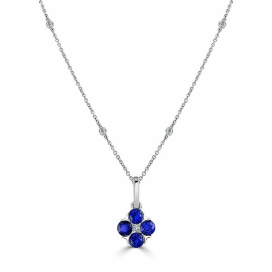 Diamond & Sapphire Posy Pendant