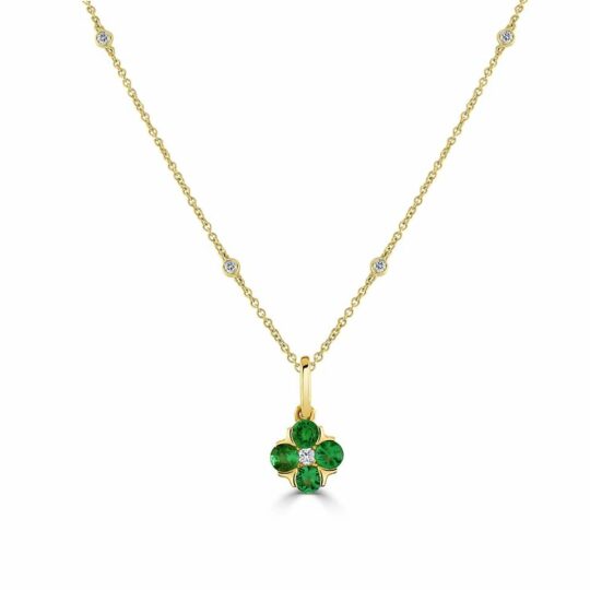 Diamond & Emerald Posy Pendant