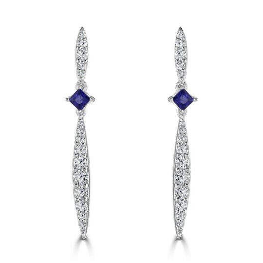 Diamond & Sapphire Flare Earrings
