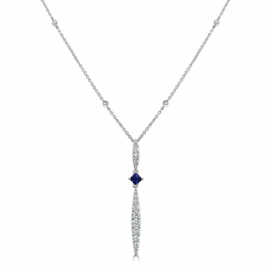 Diamond & Sapphire Flare Pendant