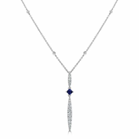Diamond & Sapphire Flare Pendant
