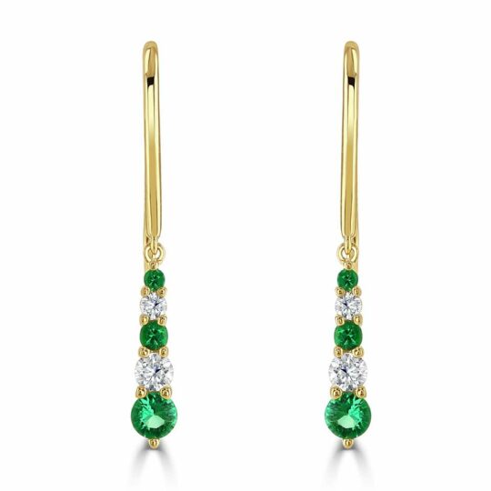 Diamond & Emerald Tiara Earrings