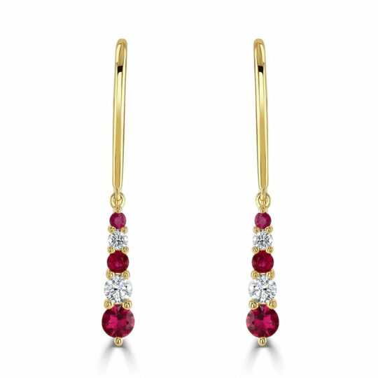 Diamond & Ruby Tiara Earrings