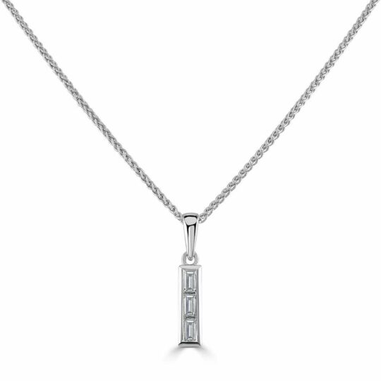 Empire Art Deco Inspired Sleek Baguette Pendant