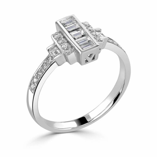 Art Deco Inspired Baguette Engagement Ring