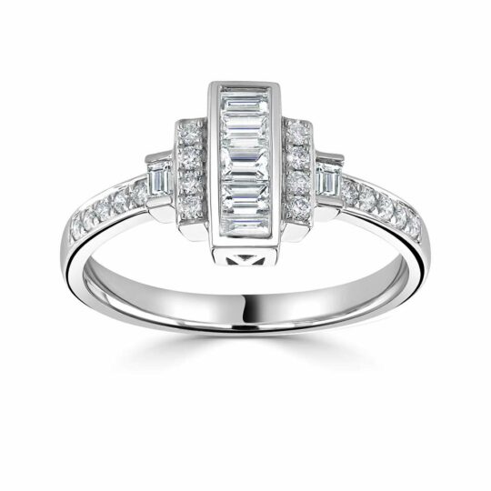 Art Deco Inspired Baguette Engagement Ring