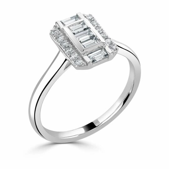 Art Deco Inspired Baguette Engagement Ring