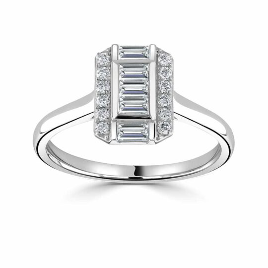Art Deco Inspired Baguette Engagement Ring
