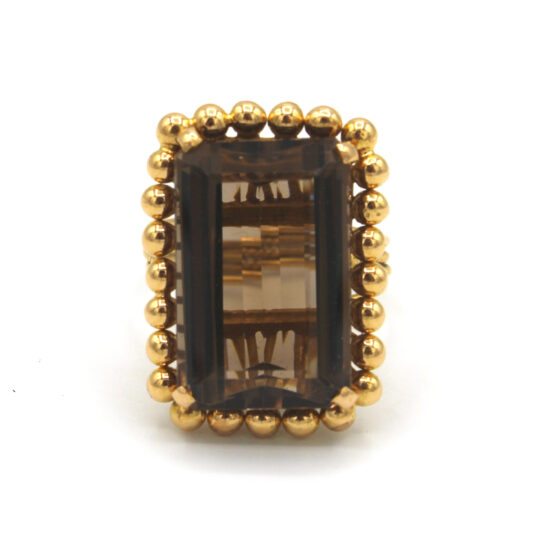 18ct Yellow Gold Smokey Quartz Cocktail Ring