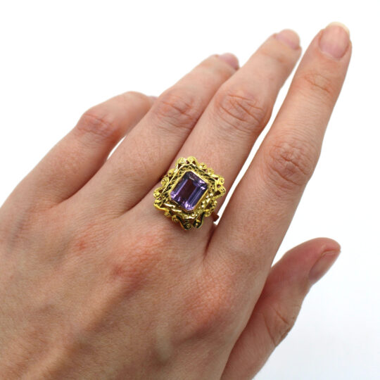 14ct Yellow Gold Amethyst Ring