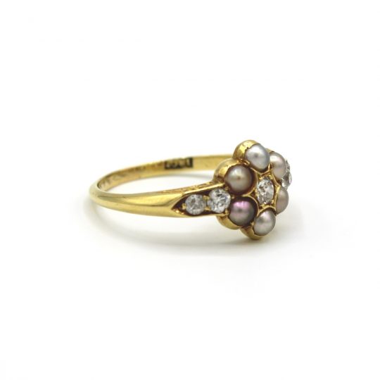 Victorian Pearl & Old Cut Diamond Ring