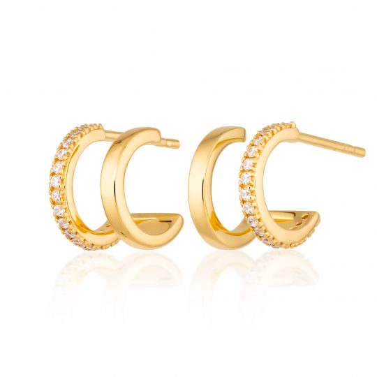 Scream Pretty Double Huggie Hoop Stud Earrings