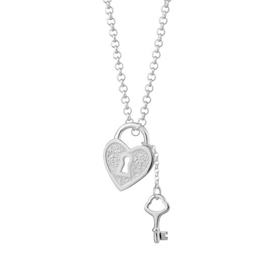 Scream Pretty Heart Shaped Padlock And Key Necklace