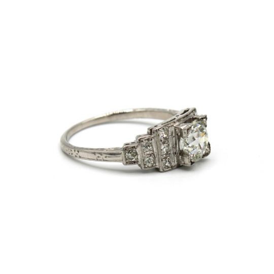 Art Deco Inspired Certificated Diamond Ring